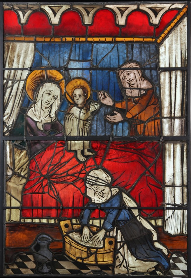 The Cleaned Birth of Mary Window
